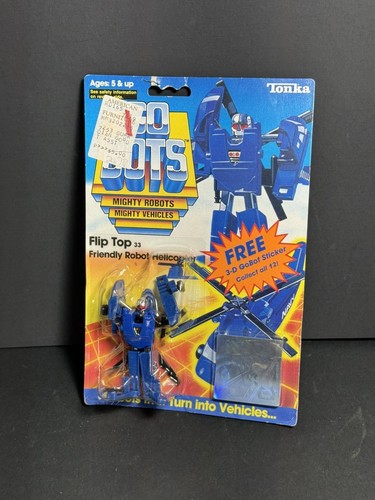 Flip Top Go Bots Transformer Toy Tonka Mighty Robots Vehicles MOC + Stickers