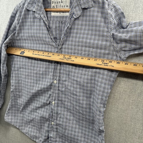 Frank & Eileen Barry Shirt Women Large Blue Plaid Long Sleeve Button Up Casual - Picture 7 of 15