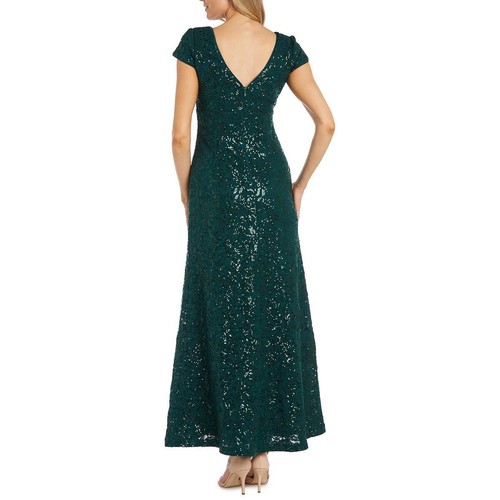 R&M Richards Womens Green Lace Full Length Formal Evening Dress Gown 6 BHFO 9119 - 第 2/2 張圖片