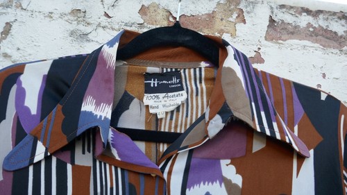 Camicia psichedelica Hamells London Vintage anni '60 UK 8/10 Made In Italy - Foto 4 di 9