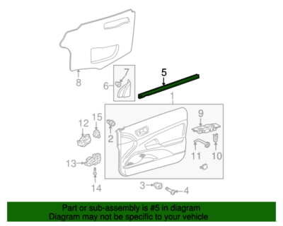GENUINE SCION 05-10 tC INNER RIGHT PASSENGER DOOR BELT