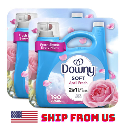 PACK 2 Downy Ultra April Fresh Fabric Softener Liquid 190 Loads 140 -fl oz US