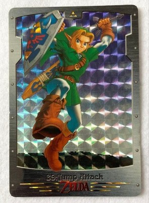 Bandai Carddass 1999 The Legend of Zelda Link Jump Slash Holo Card Used