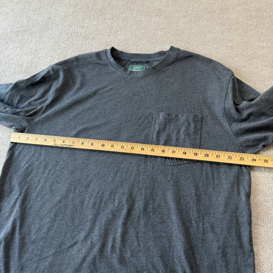 Woolrich Hombres Manga Larga Bolsillo Camiseta Algodón Cuello Redondo Gris XL Foto 4 de 4