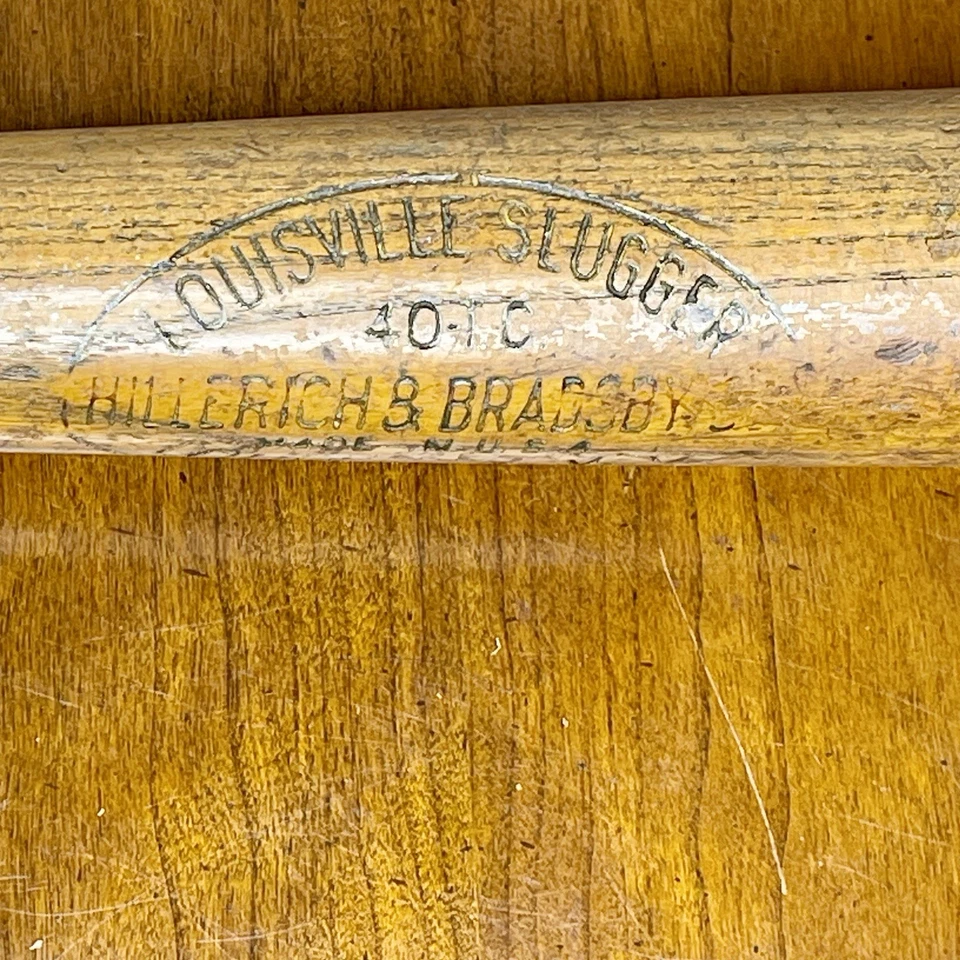 Винтажная РЕДКАЯ бейсбольная бита 1920-х Ty Cobb 32 дюйма Louisville Slugger H&B 40 T.C MLB - Изображение 3 из 4