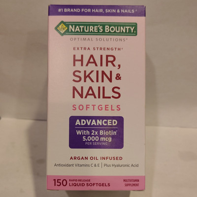 Nature's Bounty Optimal Solutions Hair Skin&Nails Extra Strength 150ct Exp 10/25