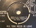 THE BEATLES ALL YOU NEED IS LOVE Polo ring special order 7'' SINGLE RECORD
