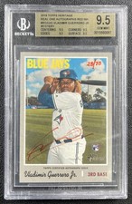 VLADIMIR GUERRERO JR. BGS 9.5 2019 TOPPS HERITAGE REAL ONE RED INK AUTO RC 28/70