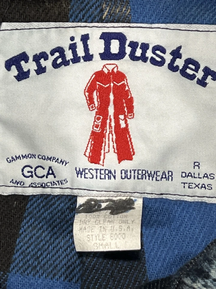 Gabardina Trail Duster Vintage Años 80 Lavado Ácido Denim Talla Pequeña Hecha en EE. UU. Foto 2 de 4