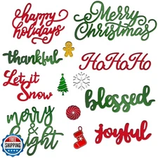 CHENGU 21 Pieces Christmas Die Cuts Words Cutting Dies Christmas Snowflake Tr