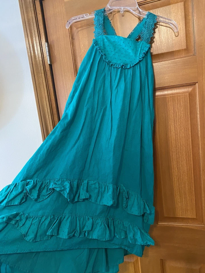 Maxi Vestido Solero Matilda Jane Niñas Seriously Sweet Alto-Bajo Talla 8 Verde Navidad Foto 3 de 4