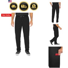 Men's Straight Leg Scrub Pant with Zip Fly Front, 6 Pockets, and Elastic Wais...