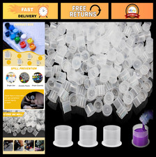 1000pcs Medium Tattoo Ink Caps - Disposable Clear Plastic Cups for Pigment Ink