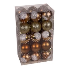 30CT Pink White Glitter Style 60mm 2.5  Ornaments Christmas Balls Unbreakable