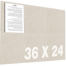 Large Cork Board for Wall 36" x 24" Light Tan Bulletin Board 6 Pack Felt Wall...