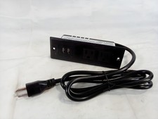 Recessed Furniture Power Module 2 AC Outlets 2 USB Ports Black Desk Strip