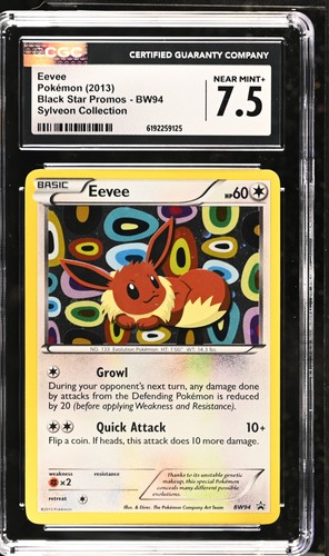 CGC 7.5 Eevee BW94 Black Star Promos Sylveon Collection) Holo Pokemon Card