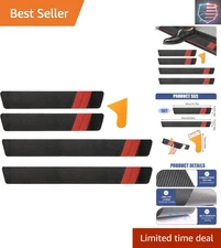 4 Pcs  Carbon Fiber Door Protectors with Application Tool – Universal Fit