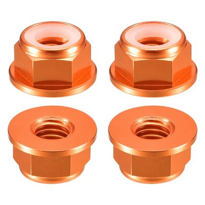 Für Nylon Insert Hex Lock Nuts, 4x M5x0.8mm Selbstsichernde Mutter (Orange)