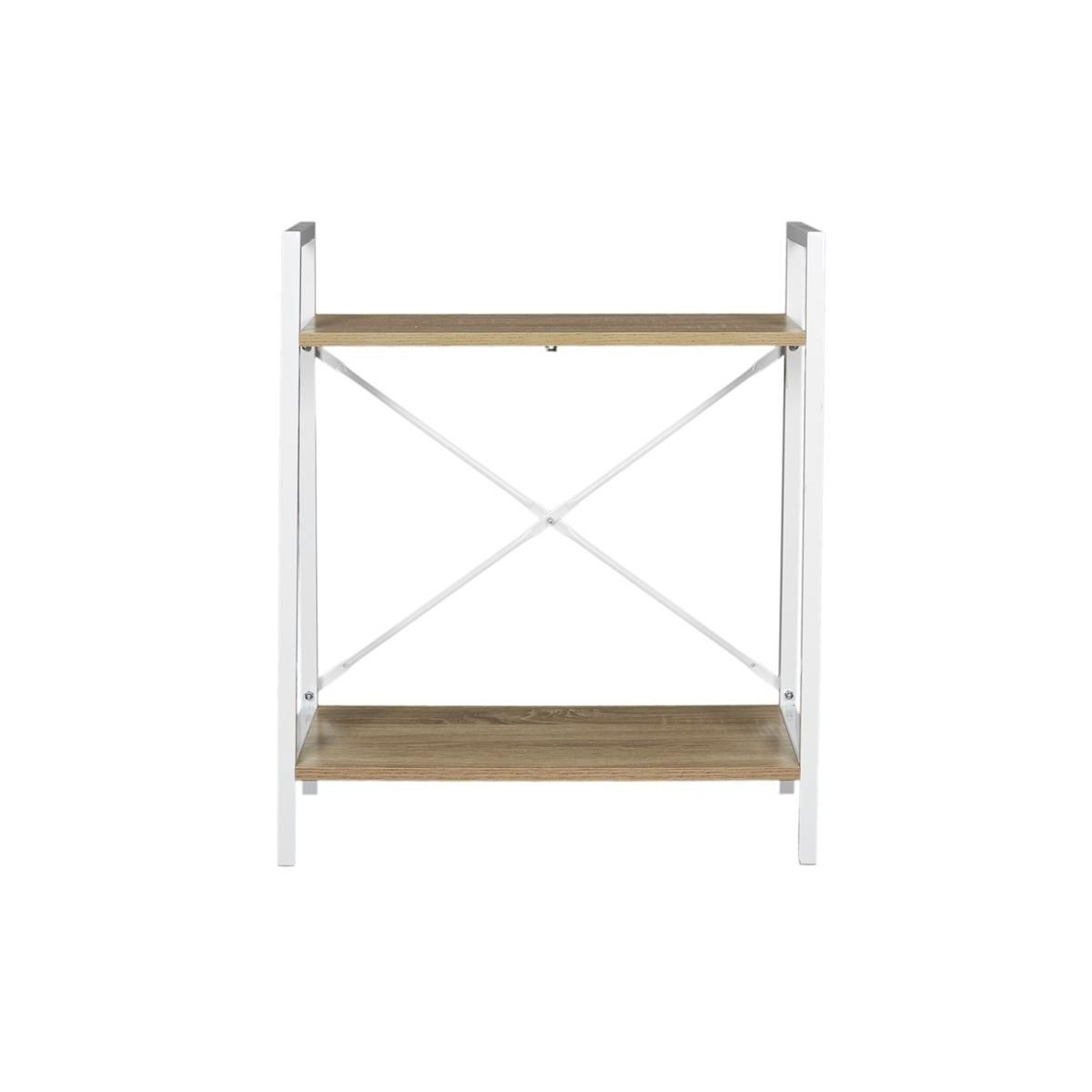Étagère minimaliste bois et métal blanc 70cm aux finitions soignées