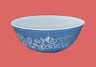 Pyrex Blue Floral 4 Qts Mixing Bowls 404 10" Diameter