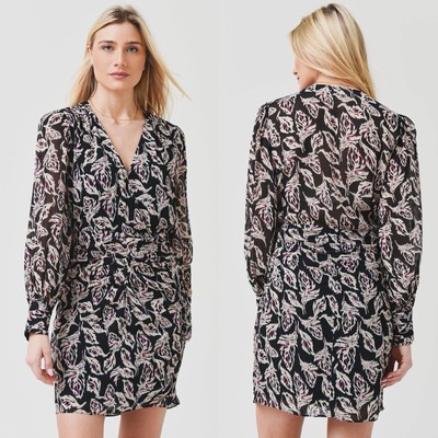 Ba&sh Women s Gizelle Black Floral Mini Dress Size XS NWT Retail $345