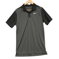 Nike Polo Shirt Mens Small Grey Dri-FIT Golf Training Colourblock Short Sleeve