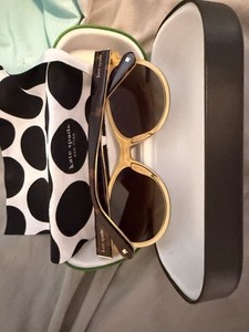 Kate Spade New York Women's Round Gold Polarized Sunglasses HELLO SUNSHINE 