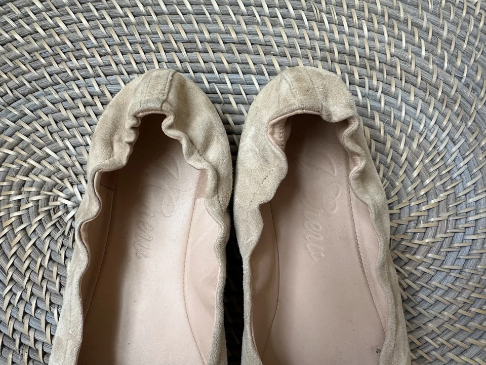 Pisos de ballet J Crew Anya Scrunchie en gamuza caqui tostado para mujer talla 8,5 Foto 3 de 4