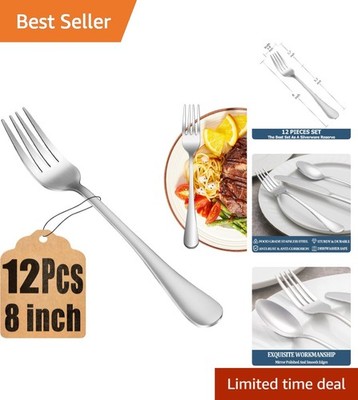Durable 12 Forks Silverware Set Stainless Steel for Kitchen and Dining
