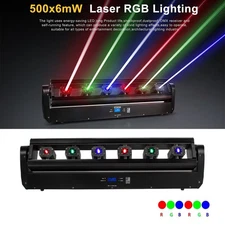 New Version 6x500mw 6 Eyes RGB-RGB Moving Head Laser Light For Bar DJ Stage