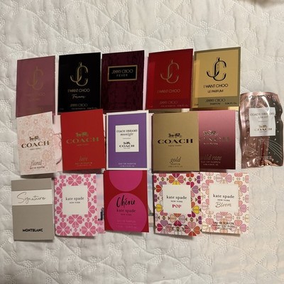 16 Women Designer Fragrance  Sample Vial Jimmy Choo, Coach, Kate spade montblanc