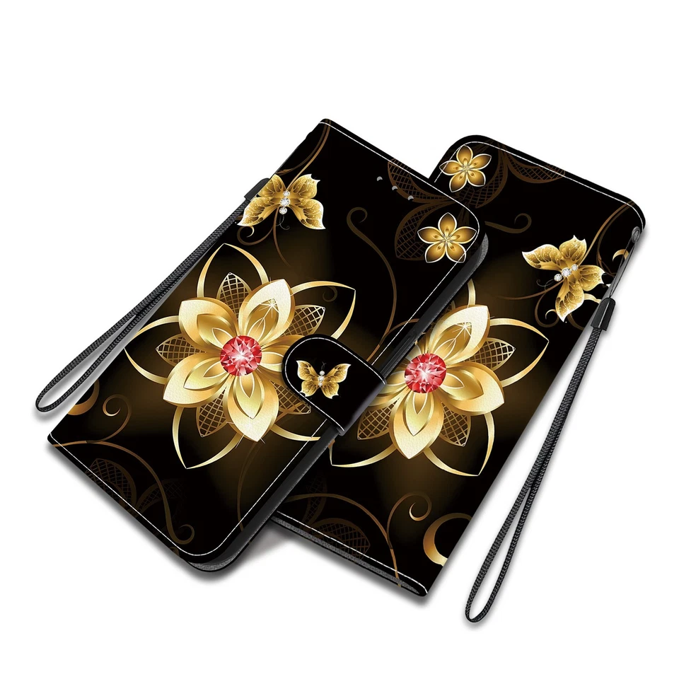 Magnetic Card Slot Flip Flower Leather Shockproof Phone Case For Various Covers - Image 3 of 4