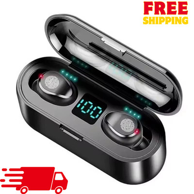 F9 TWS Wireless Bluetooth Kopfhörer Ohrhörer Earbuds mit Powerbank, Weihnachtsgeschenk