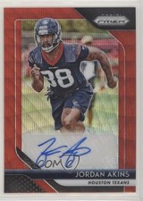 2018 Panini Prizm Rookie Red Wave 52/199 Jordan Akins #RA-JAK Auto 09hd