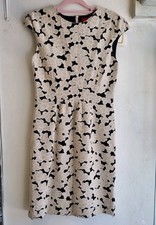 CH Carolina Herrera Y2K Felt Cutout Flowers Mini Sheath Dress 6US Cap Sleeves 