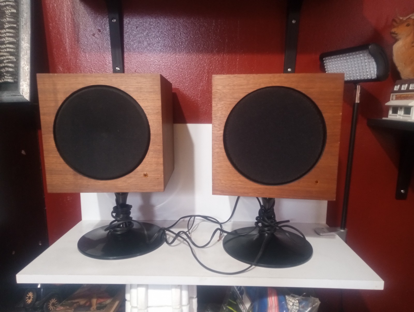 Mid Century Modern Pair Speakers Pr