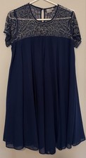 ASOS Women’s Dress Size 8 Party Beaded Bodice Navy Blue