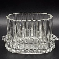 VTG QUEEN MARY VERTICAL RIB ASHTRAY CIGARETTE HOLDER SET 2-PIECE TOBACCIANA EUC