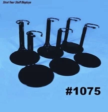 6  KAISER #1075 BLACK STANDS Fit 3.5"- 5" tall figrs  ACTION FIGURES Mini Size