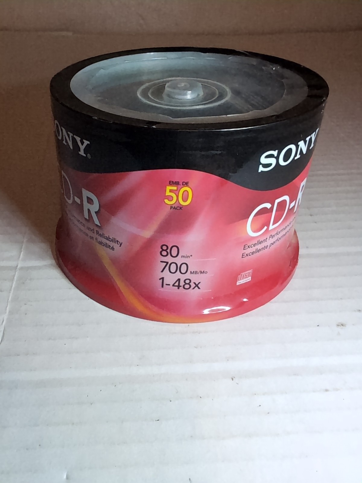 SONY CD-R 80 Minute Blank 700MB 1-48X Recordable Disc 50 Pack New Sealed