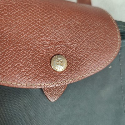 Longchamp Le Pliage Backpack Gray Nylon Leather Trim Travel  display picture 1
