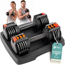 Imagen de LifePro PowerUp 15lb Adjustable Dumbbell Pair - Black (Open Box)