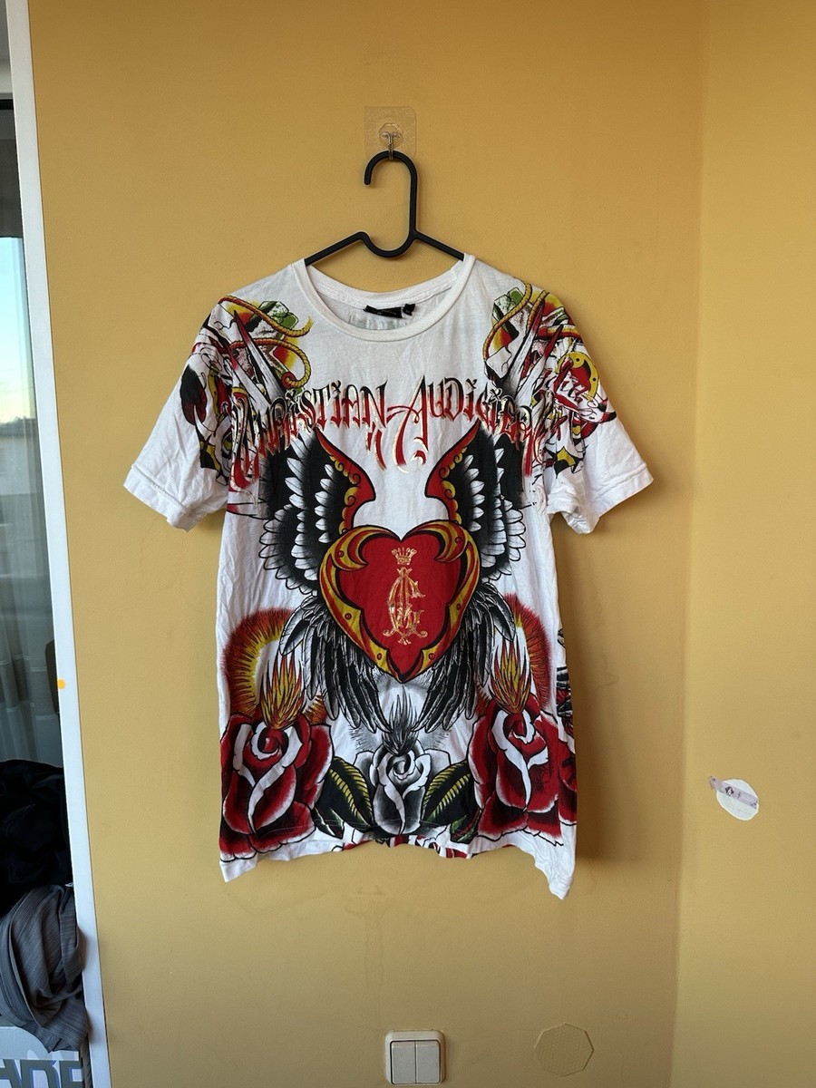 Vintage Christian Audigier Shirt Mens Medium El Calor All Over