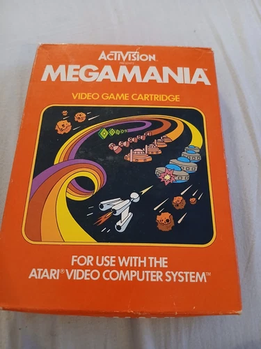 Megamania (Atari 2600, 1982) Activision Video Game w/box & manual TESTED