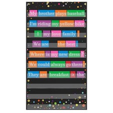 Standard Pocket Charts with Confetti Clear 10 Pocket Chart Chart for Teacher ...