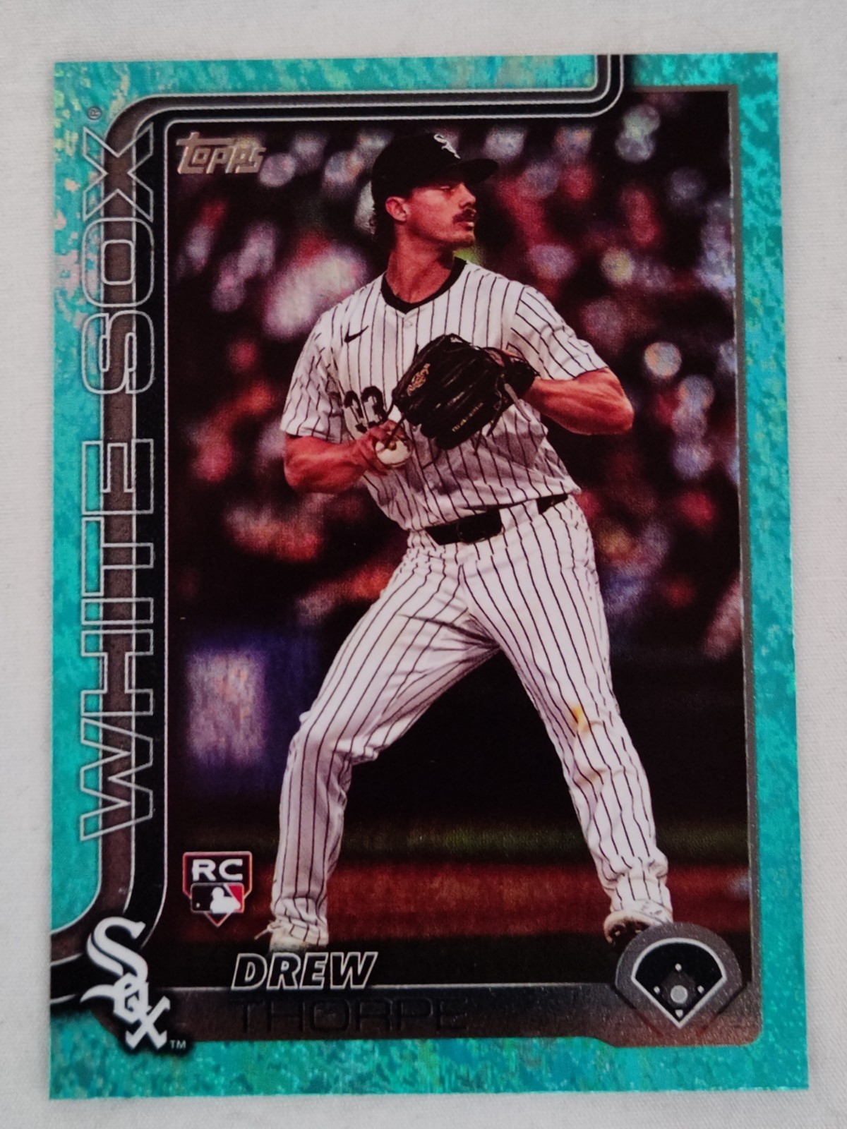 2025 topps series 1 baseball - Drew Thorpe RC #320 Aqua Holo foil