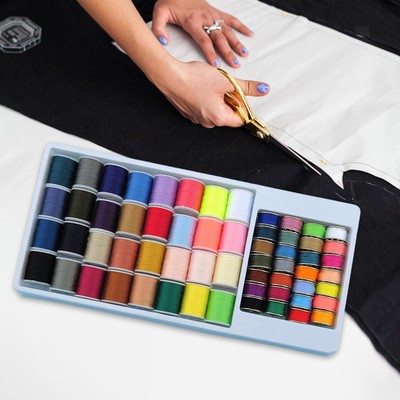 60x Nähgarnspulen Spulen Set, Nähgarn Set, Tragbar DIY Polyester