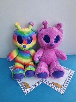 BUILD A BEAR Rainbow & Pink Alien Bear-Lien Alien Out Of Space Brandneu mit Etikett 