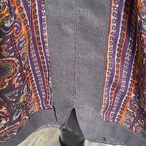 Vestido Merona Marrón Bohemio Sin Mangas Alto-Bajo con Patrón Paisley, Talla Grande - Imagen 5 de 11